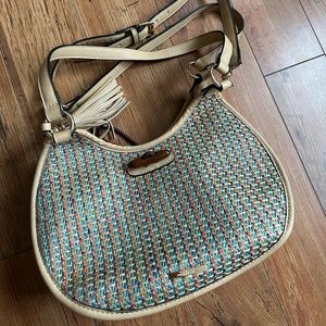 Woven cross body bag